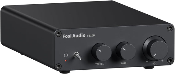 Fosi Audio TB10D Class D Mini Power 600W 2 Channel Stereo Amplifier, for passive Speakers/Bass Shaker, TPA3255 with Bass Treble Control