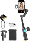 Gimbal 3-Axis Anti-Shake Stabilizer for iPhone w/AI Tracking Module &Fill Light, Gesture Control, One-Tap Tripod Release, Built-in Extension Rod
