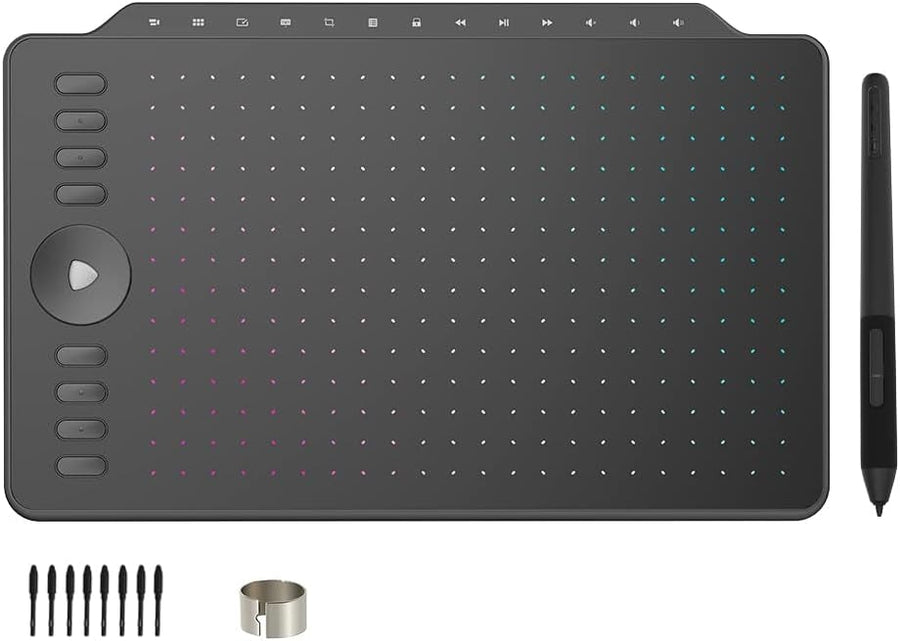 GAOMON Grafisk Ritplatta 12" med 8 Genvägs-knappar & 13 Multimedia-knappar