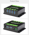 Industriell USB HUB för 2 datorer till 4 USB 3.2 portar, switchbar, monterbar, kompatibel med Windows Linux Mac