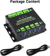 Industriell USB HUB för 2 datorer till 4 USB 3.2 portar, switchbar, monterbar, kompatibel med Windows Linux Mac
