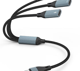 NÖRDIC USB-C Splitter 1 till 3, 1xUSB-C 1xUSB-C PD60W 1x3,5mm hörlursuttag OTG Kabel
