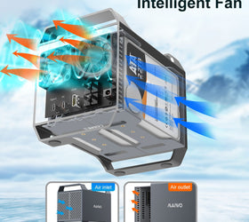 MAIWO 4‑plats DAS-design för 3,5” SATA‑HDD med 2 kylfläktar, USB‑C & 10 Gbps hastighet, ingen RAID