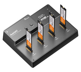 MAIWO 4-plats M.2 NVMe SSD USB4.0 Dock, Klonare/Duplicator, Stöder 1-till-3 Offline-kloning & Programvaru-RAID, 40Gbps kompatibel med Thunderbolt 4/3