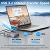 Maiwo K2042P3 Dual Bay RAID-kabinett för M.2 NVMe/SATA SSD med kloning, RAID 0 och RAID 1, USB-C 3.2 Gen2x2 20Gbps