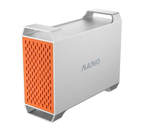 MAIWO 2-plats SATA RAID-kabinett för 3,5" HDD, blixtsnabb 5Gbps, RAID 1/0/JBOD, 2x30TB