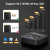 Maiwo K3016AN NVMe-klonare M.2-duplicator för PCIe NVMe M-Key SSD, 16Gbps kloningshastighet, åtkomst till två SSD-enheter samtidigt