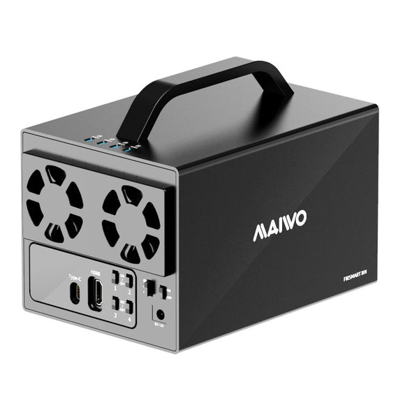 Maiwo K35274A Quad Bay 3,5" SATA HDD-kabinett USB-C Gen2 10G Windows 10/11 MacOS
