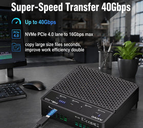 Maiwo K2054PE Quad Bay USB4.0 NVMe-kabinett 40Gbps, All-in-one