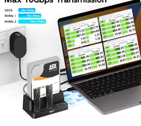 Maiwo Triple Bay HDD Clone enclosure  2xSSD NVMe M.2 and 1x SATA HDD