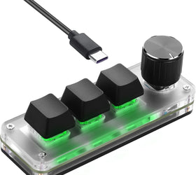NÖRDIC Programmerbart Mini-tangentbord, 3 Tangenter + 1 Multi-knapp, Mekaniskt Gaming-tangentbord med RGB, Kompatibelt med macOS/Windows
