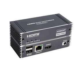 NÖRDIC 1080P 60Hz 65M HDMI KVM Extender USB över Cat5e/Cat6, POC med loop-stöd, USB för tangentbord och mus till PC/dator