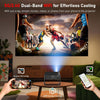 NÖRDIC 1080P Projektor Certifierad för Netflix, Prime Video, Disney+ och YouTube, 300 ANSI lumen, 2.4/5G WiFi 6-stöd för iOS/Android