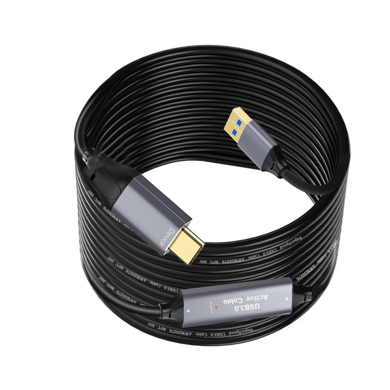 NÖRDIC 10m Aktiv USB 3.0 A till C Kabel, 5Gbps Super Speed USB-kabel Kompatibel med VR, Kamera, Dockningsstation och mer