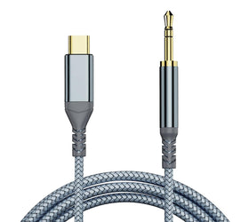 NÖRDIC 1,2 m USB-C till 3,5 mm hörlursutgång AUX-kabel