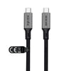 1,5 m USB4 USB-C till C nylonflätad kabel PD3.1 240W 40G 8K60Hz 4K240Hz grå