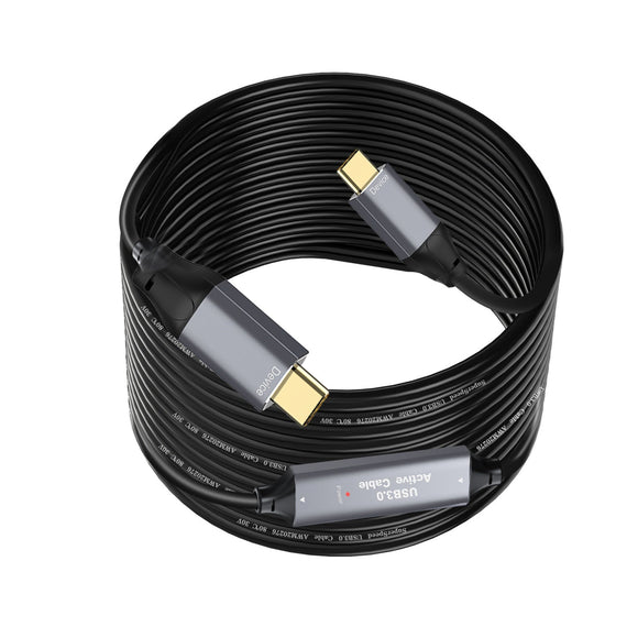 NÖRDIC 15m Aktiv USB 3.0 C till C-kabel, 5Gbps Super Speed USB-kabel