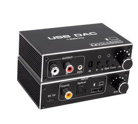 NÖRDIC 192 kHz USB DAC Digital to Analogue Audio Converter, USB Optical SPDIF Coaxial to Analogue Stereo RCA L/R 3.5 mm