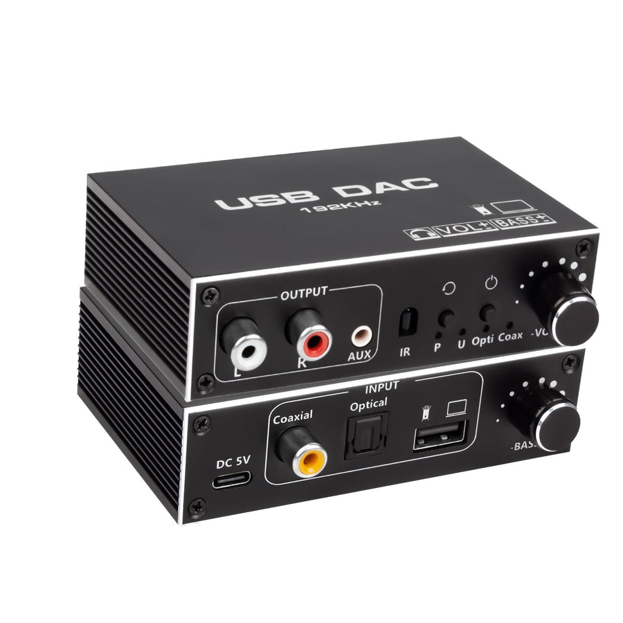 NÖRDIC 192 kHz USB DAC Digital to Analogue Audio Converter, USB Optical SPDIF Coaxial to Analogue Stereo RCA L/R 3.5 mm