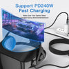 vinklad 1m USB4 USB-C till C nylonflätad kabel PD3.1 240W 40G 8K60Hz 4K144Hz grå