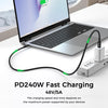 1m USB4 USB-C till C nylonflätad kabel PD3.1 240W 40G 8K60Hz 4K240Hz svart