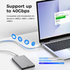 1m USB4/Thunderbolt 4 USB-C till C nylonflätad kabel PD3.1 med 240W snabbladdning 40G 8K60Hz 4K120Hz 5K60Hz 2x4K60Hz Emarker