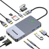 1 till 10 USB-A & C DisplayLink dockningsstation 2xHDMI, 1xVGA, 2xUSB3.0, 1xRJ45, 2xSD/TF, 2x3.5mm