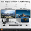 NÖRDIC 1 till 4 Docking Station 2xHDMI 2K@60Hz USB-A & USB-C Kompatibel med USB 4,Windows och Mac1