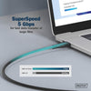NÖRDIC 20m Aktiv USB 3.0 C till C-kabel, 5Gbps Super Speed USB-kabel