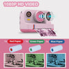 NÖRDIC 2,4" HD Instant-kamera, Mini kamera med fotoutskrift/videoinspelning, kompatibel app, Blå