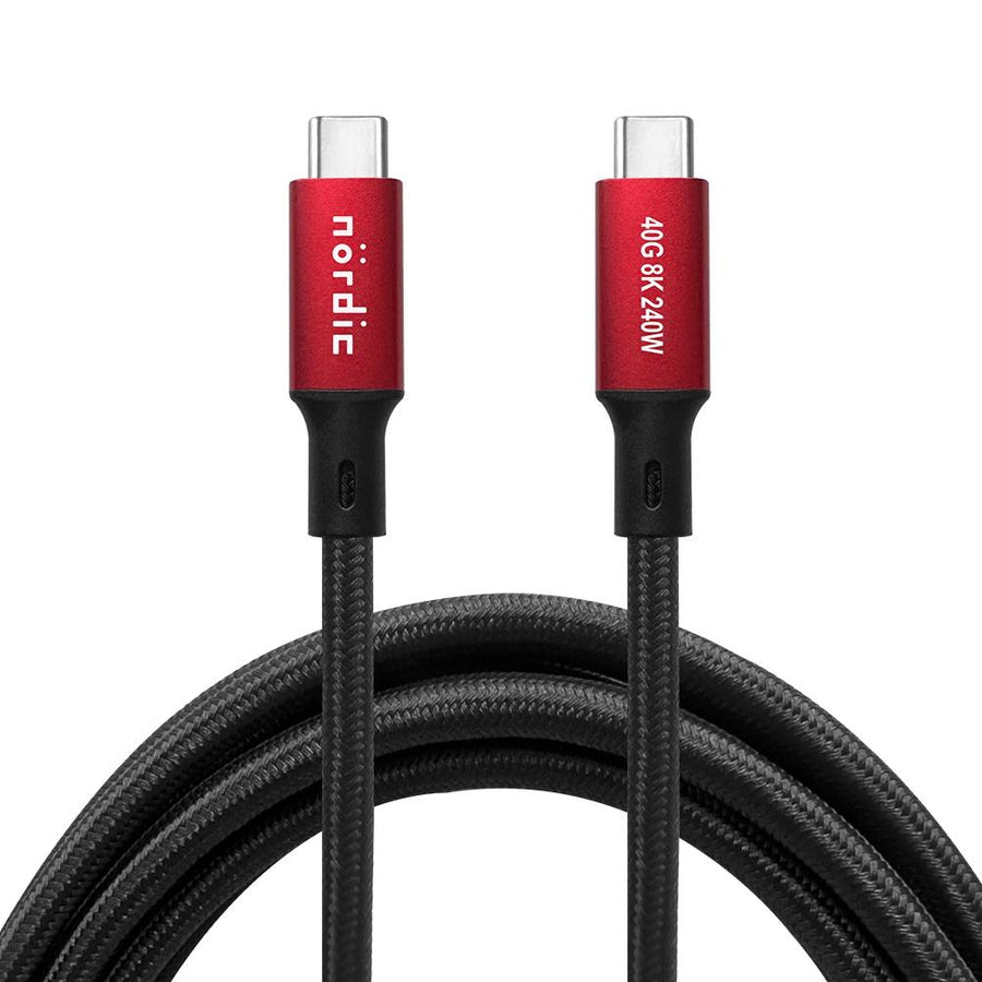 50cm USB4 USB-C till C nylonflätad kabel PD3.1 med 240W snabbladdning 40G 8K60Hz 4K120Hz 5K60Hz 2x4K60Hz Emarker
