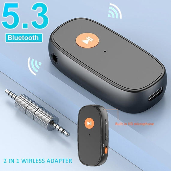2 in 1 Bluetooth 5.3 Receiver Transmitter Adapter 3.5mm Jack For Car Music PC Audio Aux Headphone