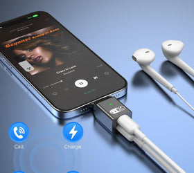 NÖRDIC USB-C till Lightning + USB-C Adapter för Ljud och Snabb laddning 45W