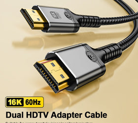 NÖRDIC 2m HDMI 2.2 kabel 96 Gbps, stöd för 16K 60Hz, 8K 240Hz, 4K 480Hz, HDCP 2.2 & 2.3, DTS:X, Dynamic HDR10+ och eARC