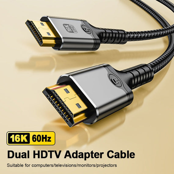 NÖRDIC 2m HDMI 2.2 kabel 96 Gbps, stöd för 16K 60Hz, 8K 240Hz, 4K 480Hz, HDCP 2.2 & 2.3, DTS:X, Dynamic HDR10+ och eARC