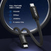 2m USB 3.2 Gen 2 USB-C till C nylonflätad kabel PD3.1 240W 20G 4K60Hz svart