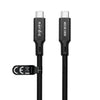 2m USB4 USB-C till C nylonflätad kabel PD3.1 240W 40G 8K60Hz 4K240Hz svart