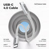 2m USB4/Thunderbolt 4 USB-C till C nylonflätad kabel PD3.1 med 240W snabbladdning 40G 8K60Hz 4K120Hz 5K60Hz 2x4K60Hz Emarker