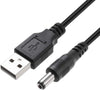 NÖRDIC 2m USB-A kabel till DC 5.5x2.5mm 2A