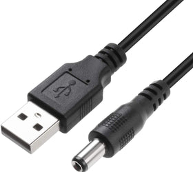 NÖRDIC 2m USB-A kabel till DC 5.5x2.5mm 2A