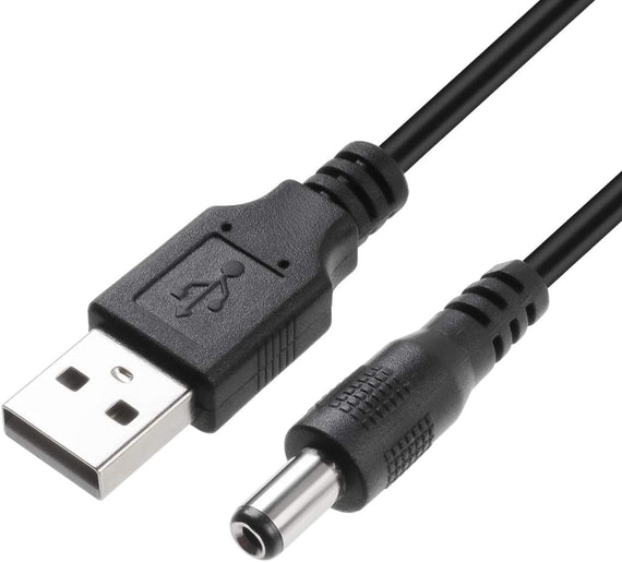 NÖRDIC 2m USB-A kabel till DC 5.5x2.5mm 2A