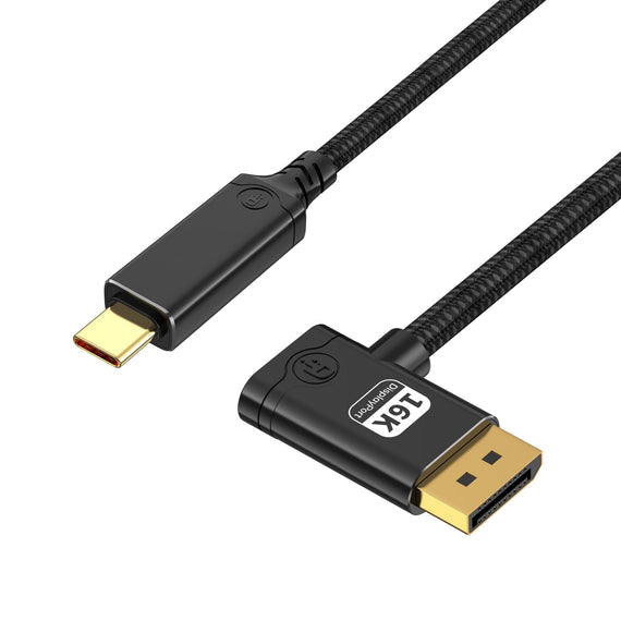 NÖRDIC 2m USB-C till DisplayPort 2.1 kabel 16K60Hz 8K120Hz 2K/4K240Hz 80Gbps Thunderbolt 5/4/3 till DisplayPort 2.1