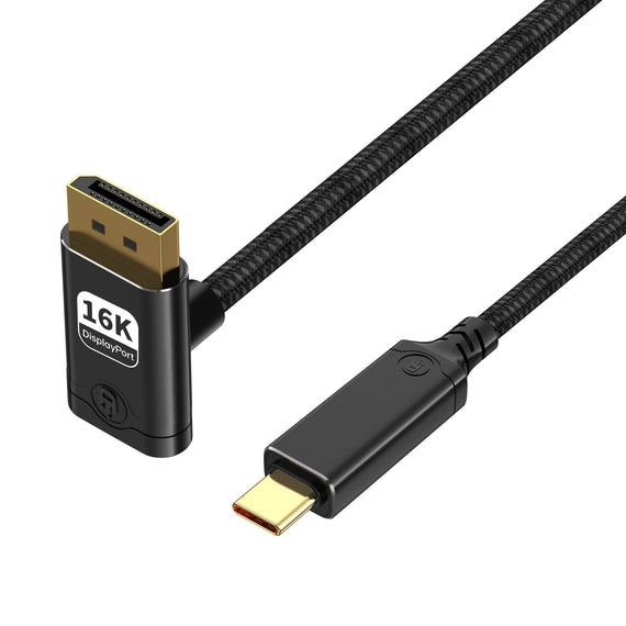 NÖRDIC 2m USB-C till DisplayPort 2.1 kabel 16K60Hz 8K120Hz 2K/4K240Hz 80Gbps Thunderbolt 5/4/3 till DisplayPort 2.1