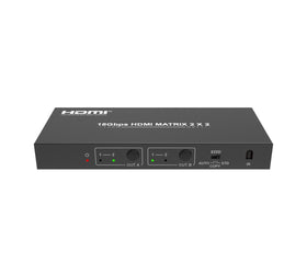 2x2 HDMI 2.0 Matrix switch 4K60Hz med Extraktor Toslink & Stereo EDID HDR HDCP2.2 Dolby Digital+, DTS 5.1