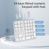 NÖRDIC 34 Keys Portable USB Wired Numeric Keypad with Hubs Numpad Keyboard Numeric Finanical Keyboard