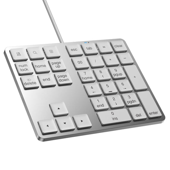 NÖRDIC 34 Keys Portable USB Wired Numeric Keypad with Hubs Numpad Keyboard Numeric Finanical Keyboard