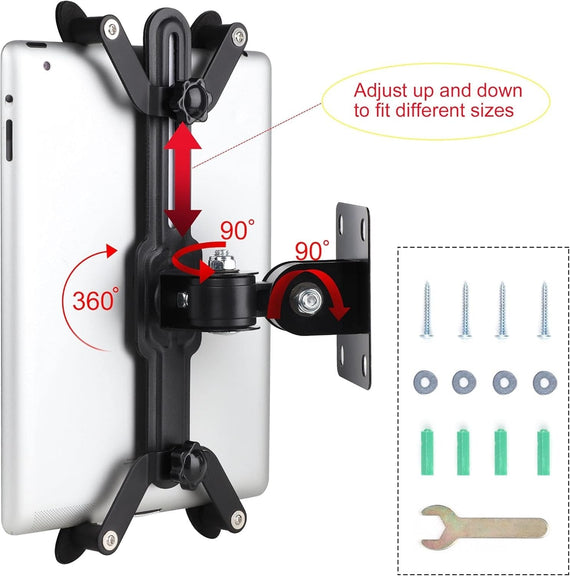 360 rotating metal tablet holder  wall mount stand aluminum alloy for 7-13 inches