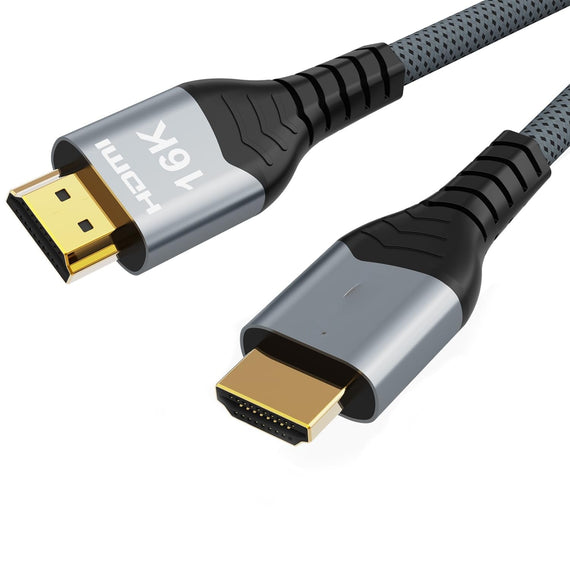 NÖRDIC 3m HDMI 2.2 kabel 96 Gbps, stöd för 16K 60Hz, 8K 240Hz, 4K 480Hz, HDCP 2.2 & 2.3, DTS:X, Dynamic HDR10+ och eARC
