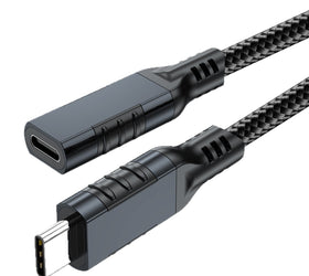 NÖRDIC 3m USB3.2 Gen2 20Gbps USB-C till C nylonflätad förlängningskabel med Power Delivery 240W 4K60Hz