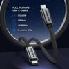3m USB 3.2 Gen 2 USB-C till C nylonflätad kabel PD3.1 240W 20G 4K60Hz grå